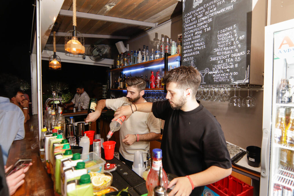 Drinks from the bar.